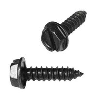 HWHSTS82BO #8 X 2" Hex Washer Head, Slotted, Tapping Screw, Type A, Black Oxide